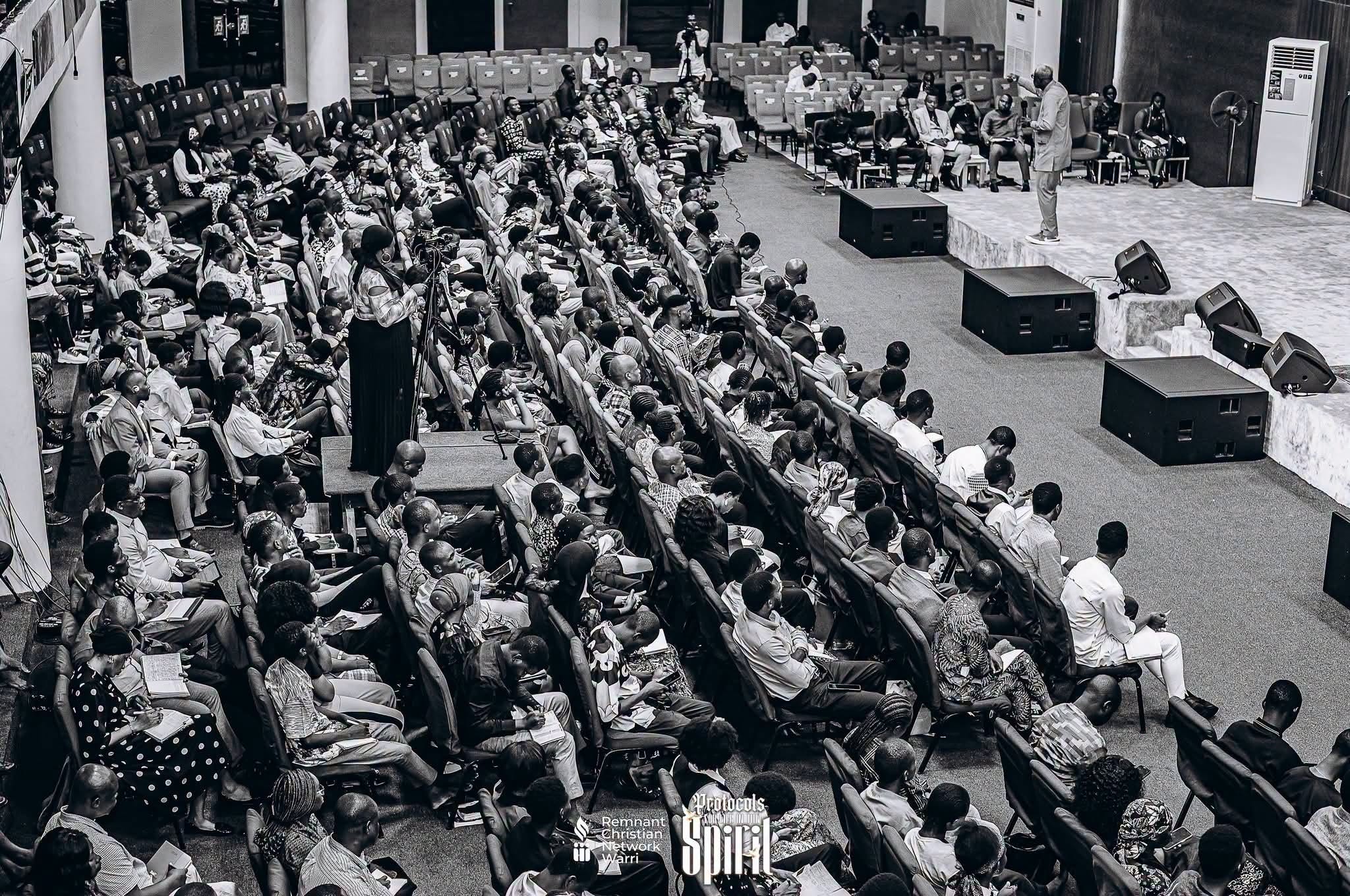 Believers gathered listening to teaching